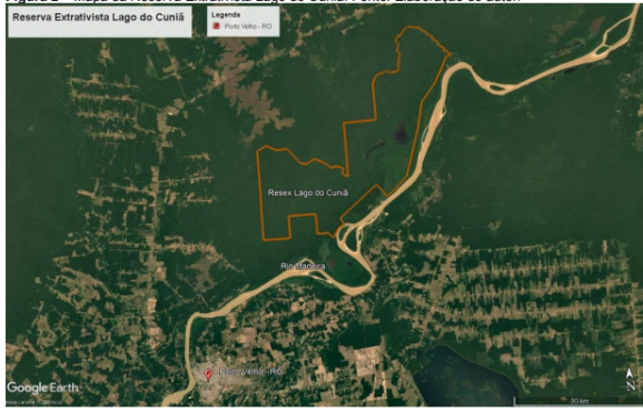 Os limites da Reserva Extrativista do Lago do Cuniã, a cerca de 130 km de Porto Velho.