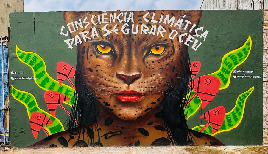  Mural em Belém alerta para a urgência da crise climática e destaca protagonismo indígena na defesa da Amazônia
